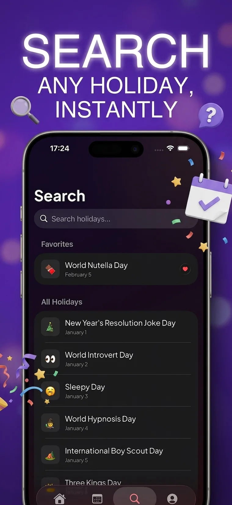 Search any holiday