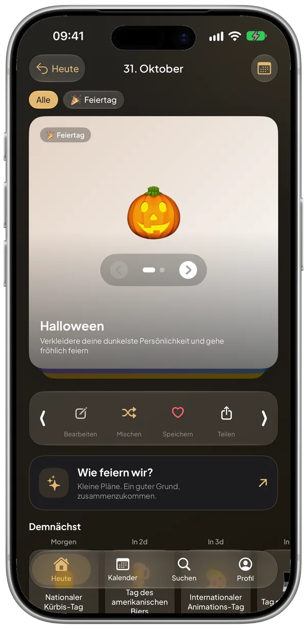 Die Halloween-Karte in Fun Calendar
